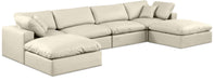 Comfy - 6 Piece Faux Leather Modular Double Chaise Sectional - Simple Home Plus