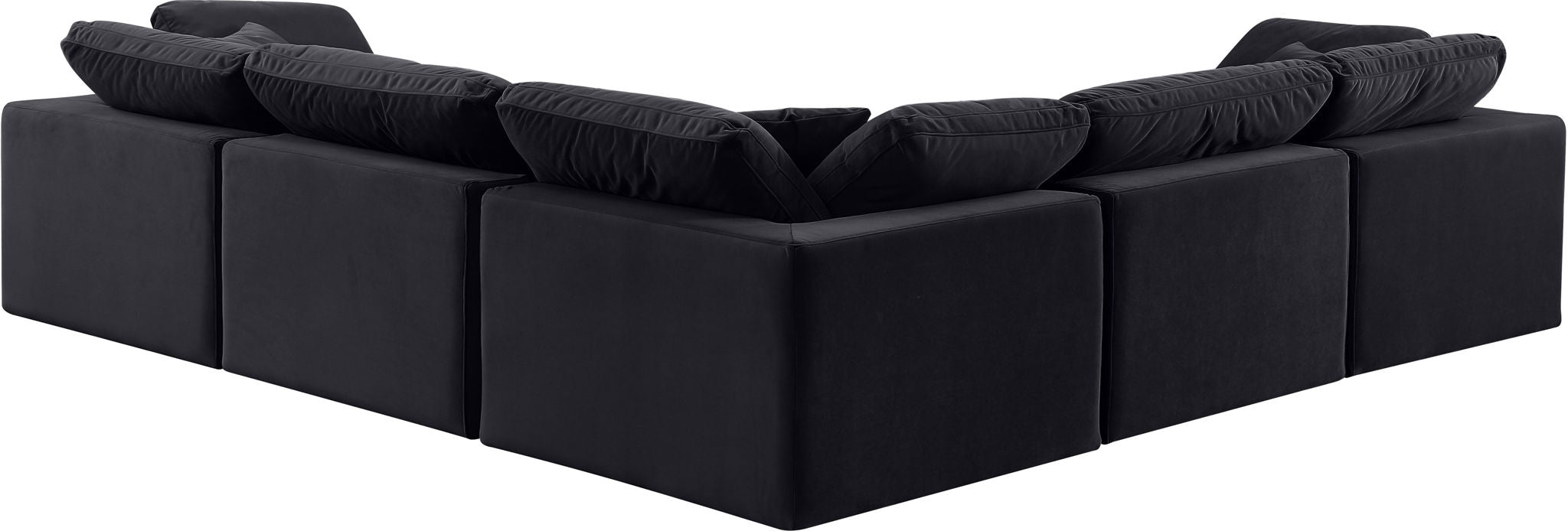 Comfy - 5 Piece Velvet Modular Corner Sectional - Simple Home Plus