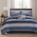 Saben - Queen 9 Piece Comforter Set With Bed Sheets - Navy - Simple Home Plus