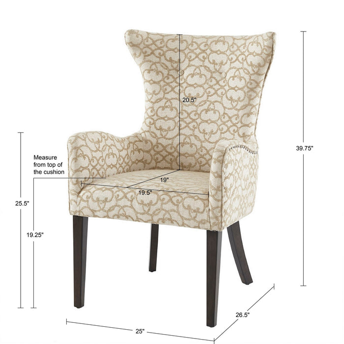 Angelica - Arm Dining Chair (Set of 2) - Tan - Simple Home Plus