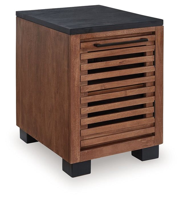 Kallari - Warm Brown / Black - Chair Side End Table - Simple Home Plus