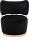 Elara - Velvet Upholstered Swivel Accent Chair - Stained Natural - Simple Home Plus