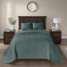 Quebec - 3 Piece King Reversible Bedspread Set - Balsam Green - Simple Home Plus