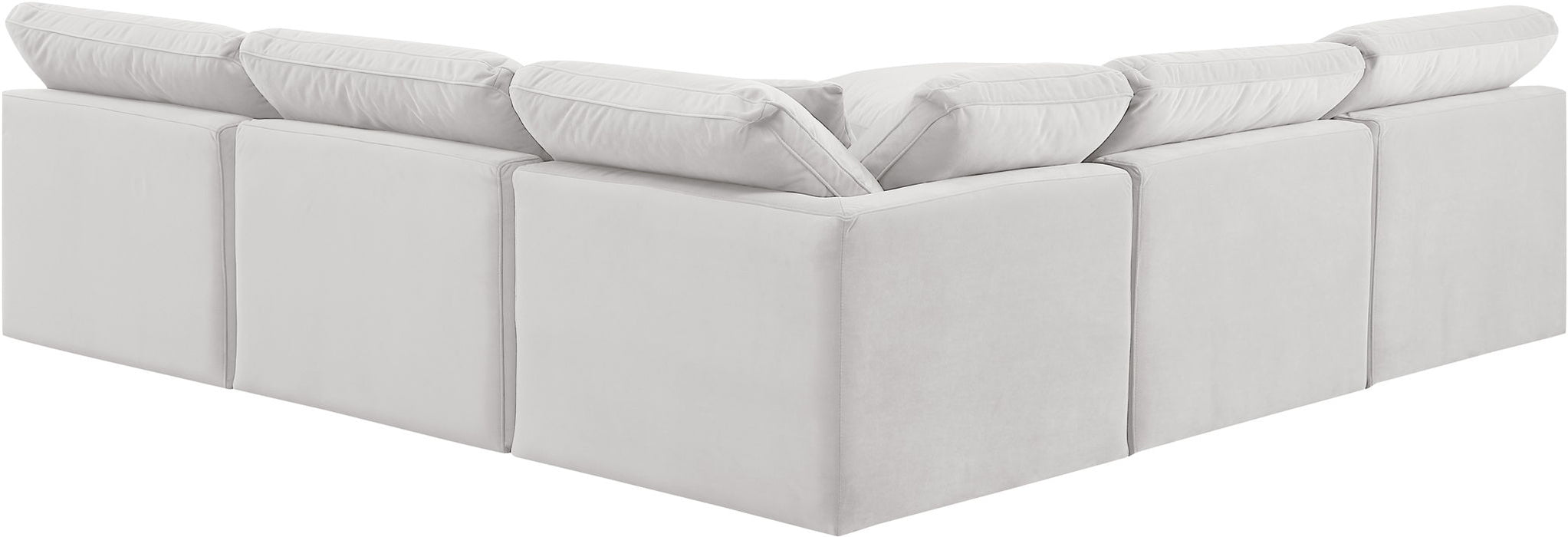 Indulge - Velvet 5 Piece Modular Corner Armless Sectional - Simple Home Plus