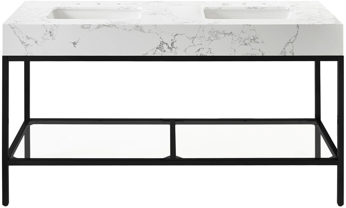 Marmo - Engineered Marble Bathroom Vanity With Black Base - Simple Home Plus
