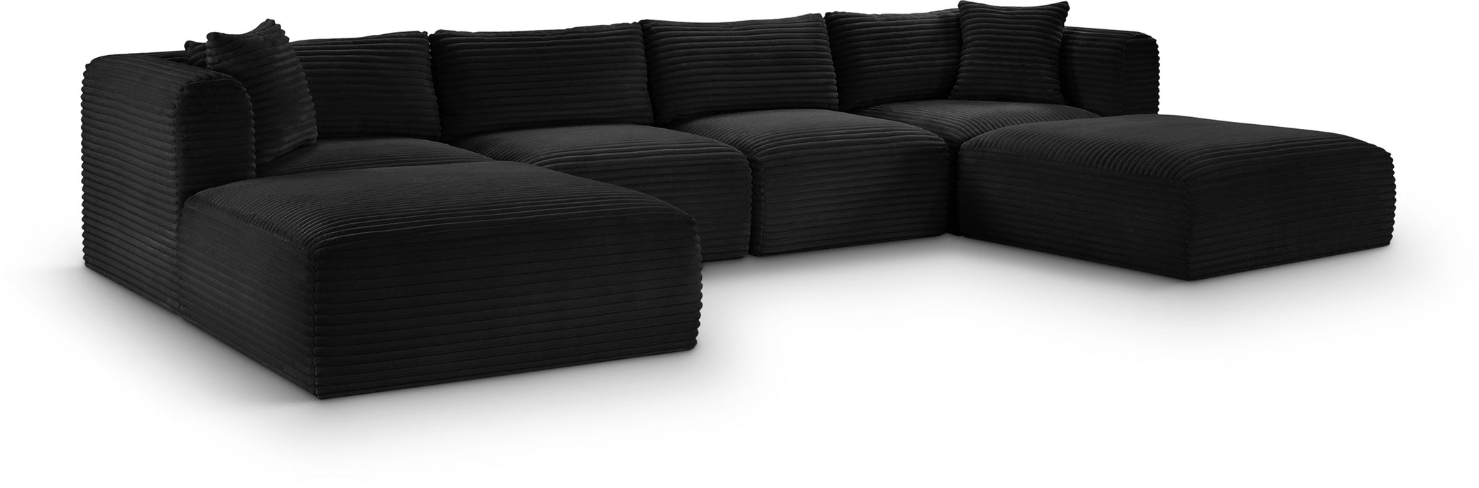 Shaggy - 6 Piece Modular Sectional With 2 Ottomans - Simple Home Plus