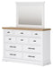 Ashbryn - White / Natural - Dresser And Mirror - Simple Home Plus