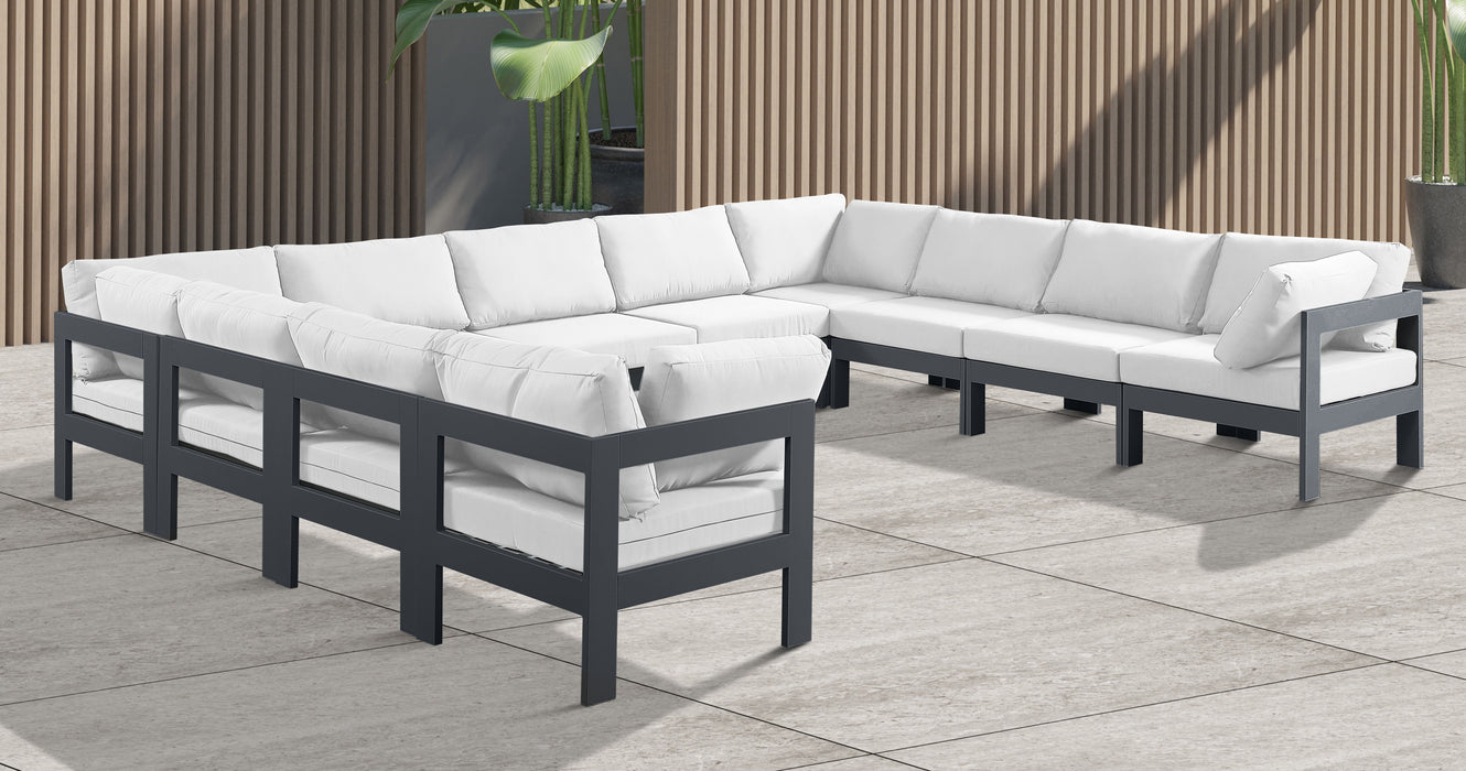 Nizuc - Outdoor Patio 11 Piece Modular Sectional With Gray Frame - Simple Home Plus