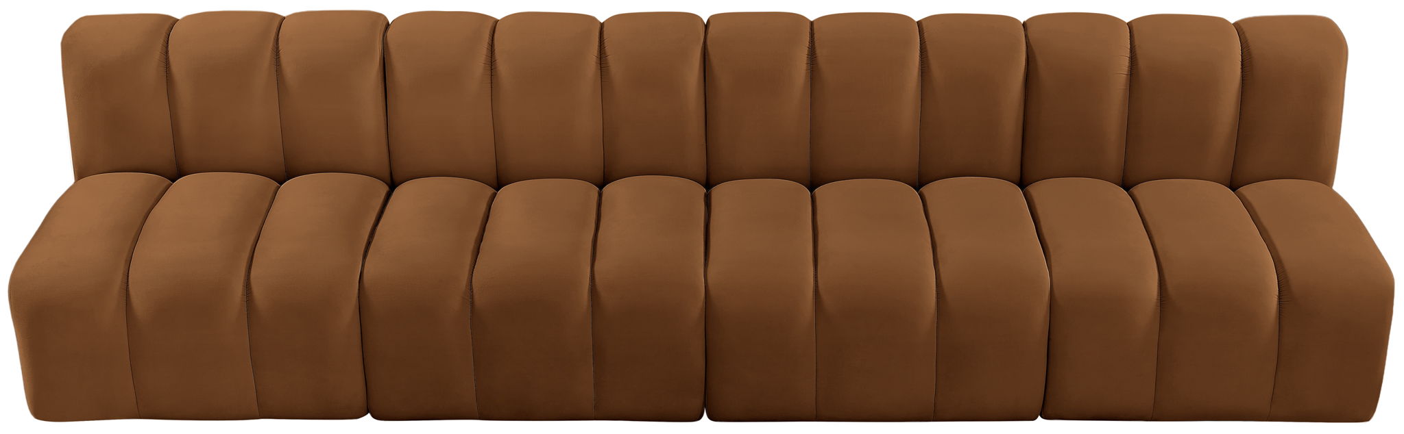 Arc - Velvet 4 Pieces Modular Sofa - Saddle - Simple Home Plus