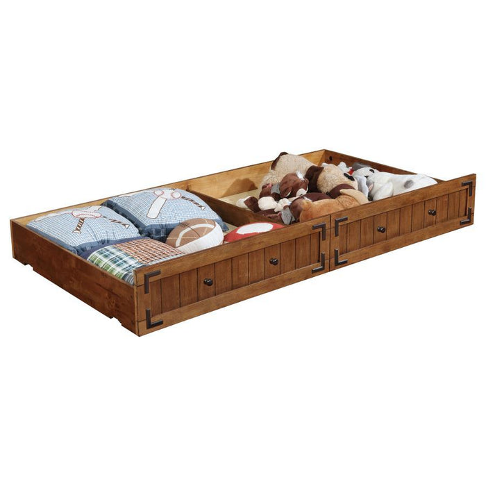 Oakdale - Wood Twin Daybed with Trundle - Rustic Honey - Simple Home Plus