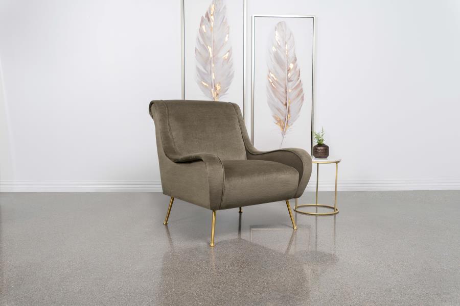 Ricci - Upholstered Saddle Arm Accent Chair - Simple Home Plus