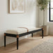 Nara - Linen Textured Fabric Upholstered Bench - Painted Black - Simple Home Plus