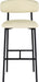 Lupita - Vegan Leather Upholstered Bar Stool (Set of 2) - Cream / Matte Black - Simple Home Plus