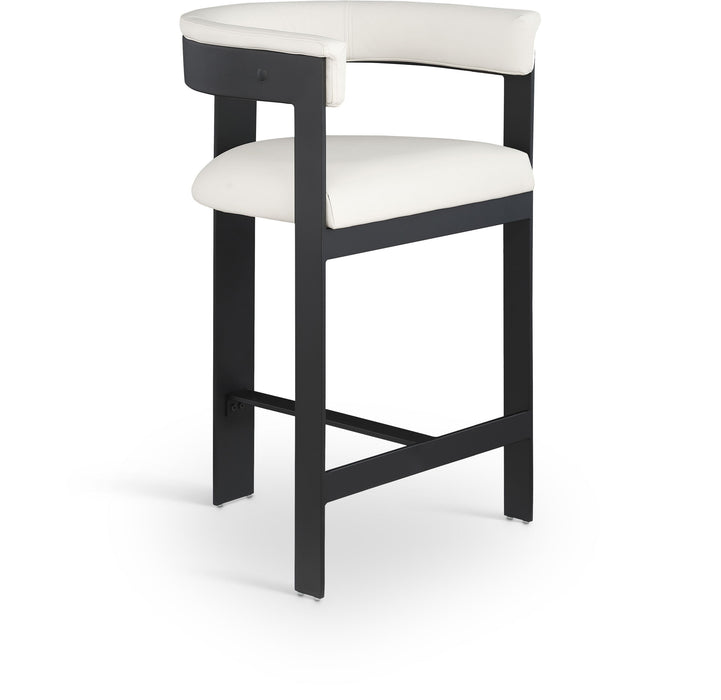 Romeo - Faux Leather Counter Stool With Black Base (Set of 2) - Simple Home Plus