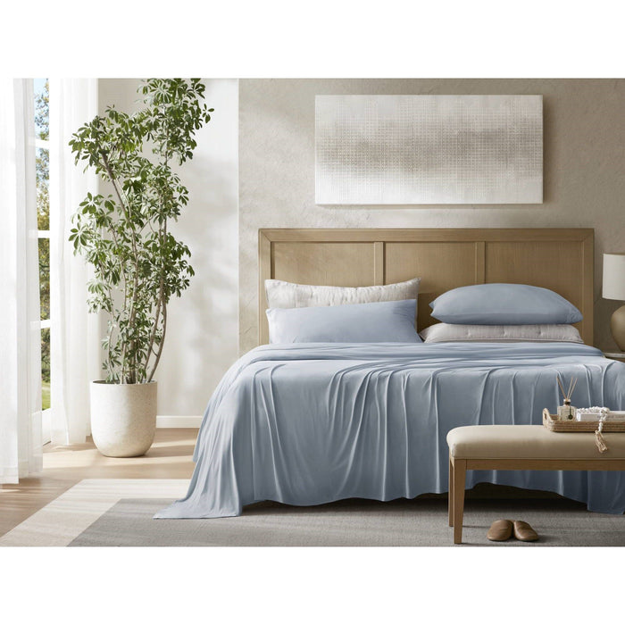 Cooling - Split King Stretch Jersey Sheet Set - Blue - Simple Home Plus