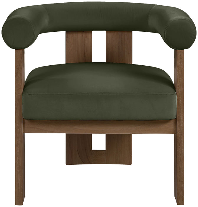 Arienzo - Performance Fabric Upholstered Accent Chair - Walnut Base - Simple Home Plus