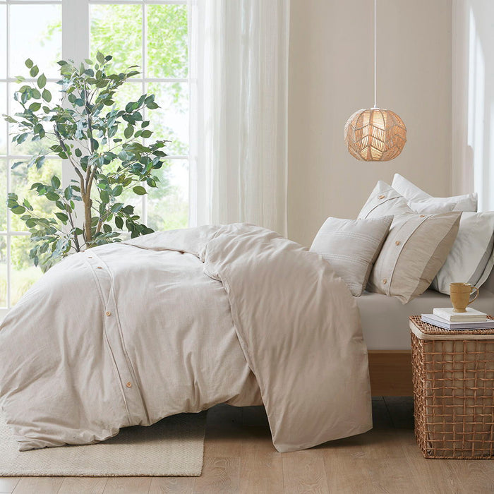 Dover - King 5 Piece Organic Oversized Comforter Cover Set W / removable Insert - Natural - Simple Home Plus