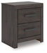 Prendonea - Charcoal - Two Drawer Night Stand - Simple Home Plus