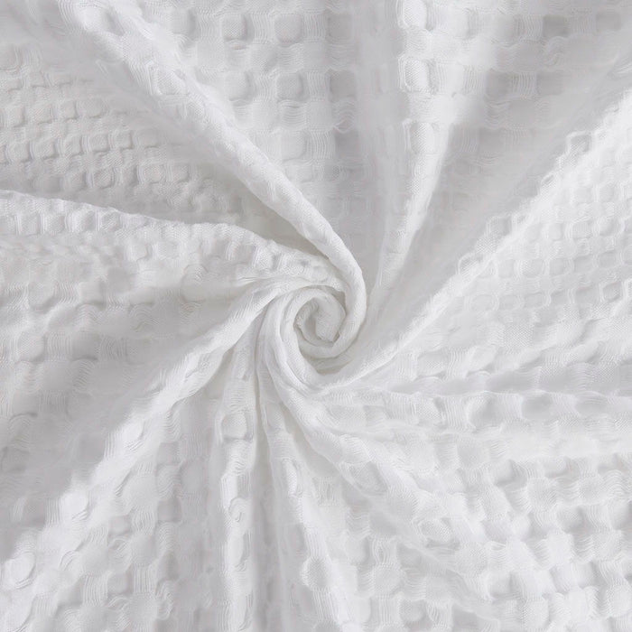 Arlo - Super Waffle Textured Solid Shower Curtain - White - Simple Home Plus