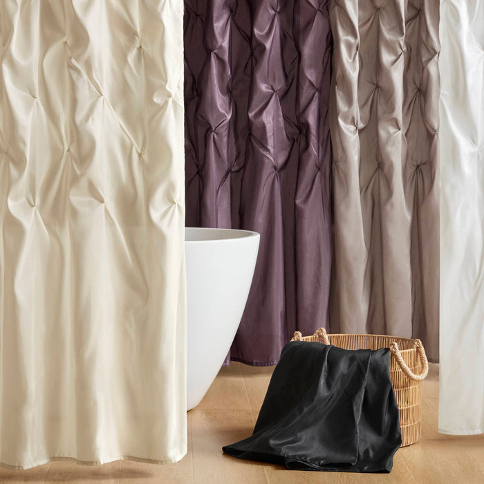Laurel - Tufted Semi-Sheer Shower Curtain - Plum - Simple Home Plus