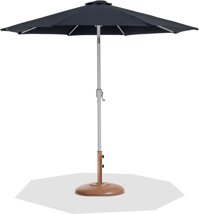 Fiji - Aluminum Patio Umbrella With Round Teak And White Base - Simple Home Plus