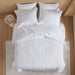 Logan - Full Striped Duvet Set - White - Simple Home Plus