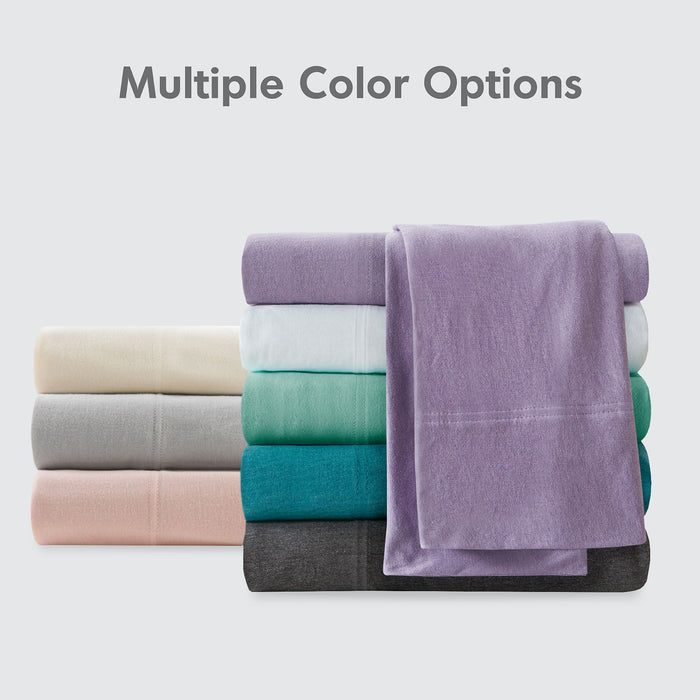 Blend Jersey Knit - 4 Piece Queen All Season Sheet Set - Cream