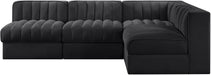 Rummi - Armless Velvet Performance Fabric Upholstered 4 Piece Modular Sectional - Simple Home Plus