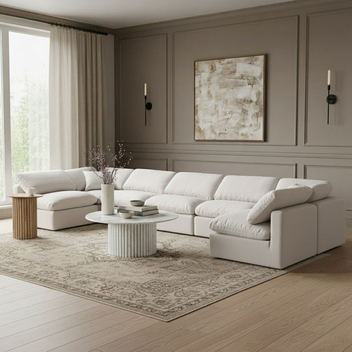 Indulge - Linen 7 Piece Modular U-Shaped Sectional - Simple Home Plus