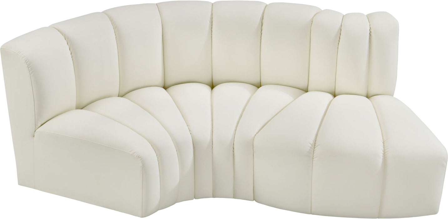 Arc - Faux Leather 3 Piece Modular L-Shaped Sofa