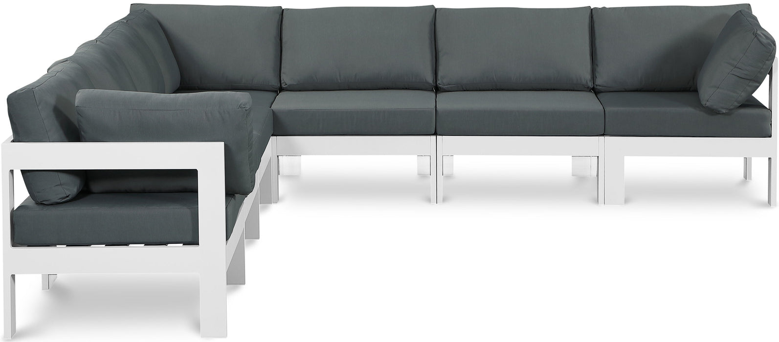 Nizuc - Outdoor Patio 7 Piece Modular Sectional With White Frame - Simple Home Plus
