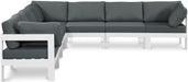 Nizuc - Outdoor Patio 7 Piece Modular Sectional With White Frame - Simple Home Plus