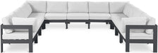Nizuc - Outdoor Patio 11 Piece Modular Sectional With Gray Frame - Simple Home Plus
