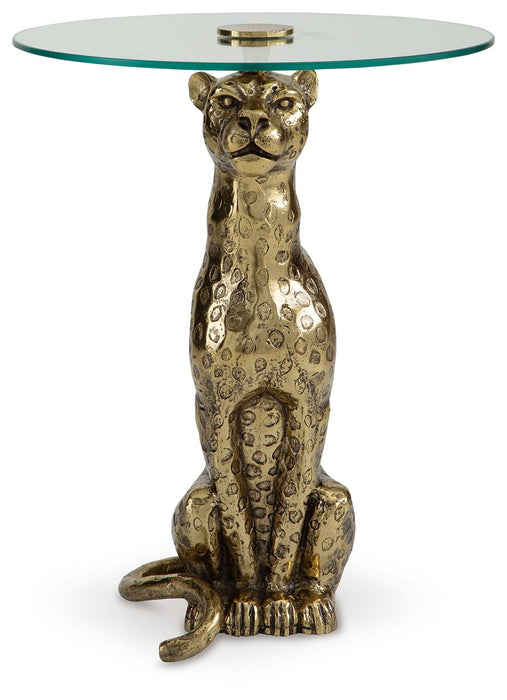 Vallain - Antique Gold Finish - Accent Table - Simple Home Plus