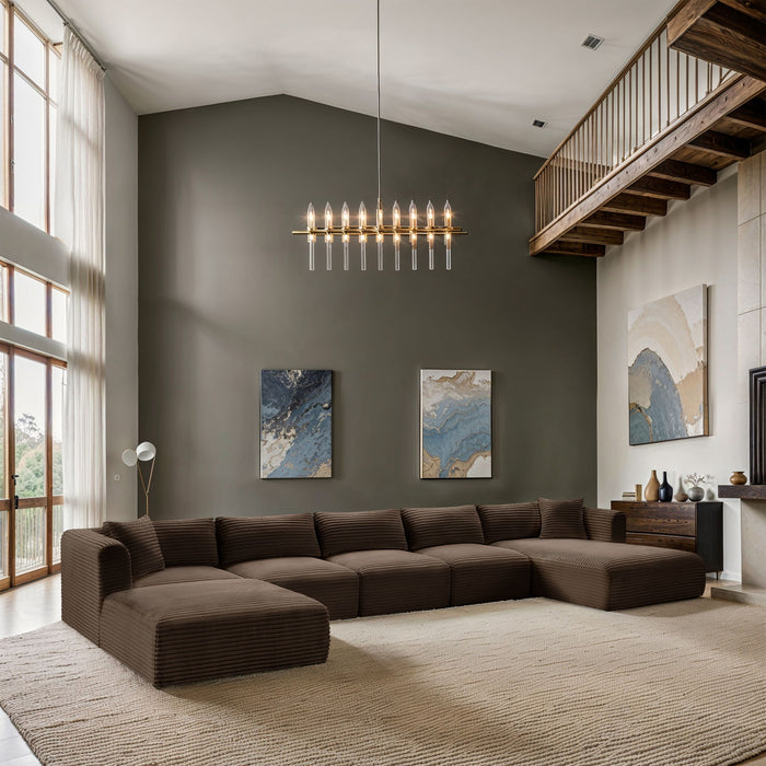 Shaggy - 6 Piece Modular Sectional With Chaise And Ottoman - Simple Home Plus