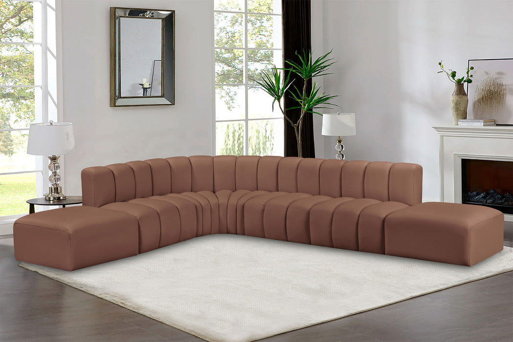 Arc - Faux Leather 7 Piece Corner Modular Sofa - Simple Home Plus
