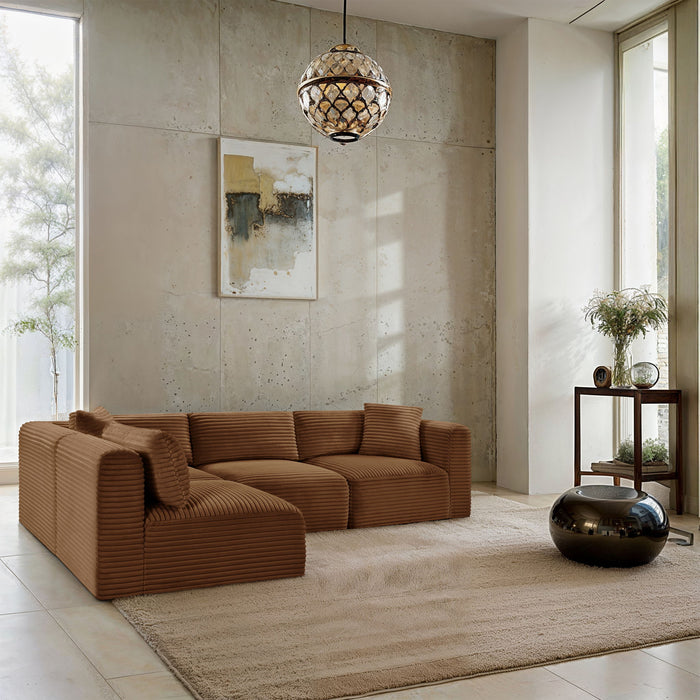 Shaggy - Fabric 4 Piece Modular Sectional - Simple Home Plus
