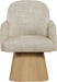 Marlowe - Linen Textured Fabric Upholstered Swivel Dining Arm Chair - Stained Natural - Simple Home Plus