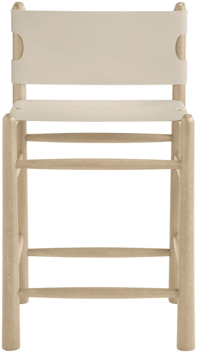 Santos - Upholstered Counter Stool With Stained Natural Base - Simple Home Plus