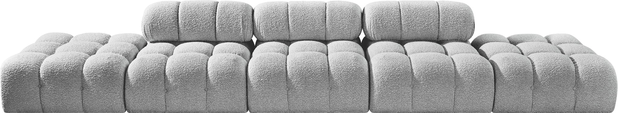 Ames - 5 Piece Boucle Upholstered Modular Sofa With 2 Armless Seats - Simple Home Plus