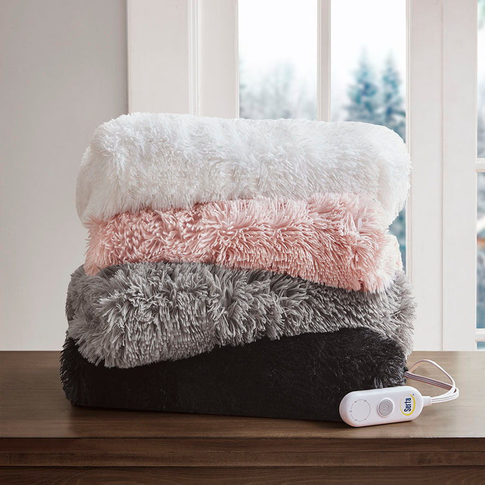 Malea - Shaggy Heated Throw - Blush - Simple Home Plus
