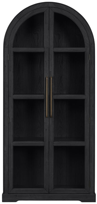 Corva - Solid Wood, Oak Veneer And Stainless Steel Storage Cabinet - Simple Home Plus