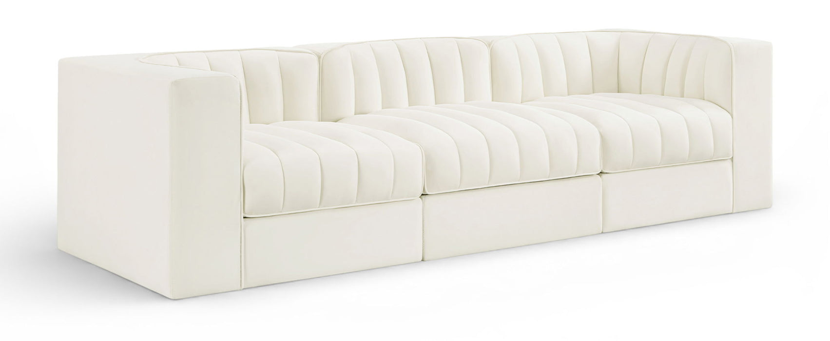 Rummi - Velvet Performance Fabric Upholstered 3 Piece Modular Sofa - Simple Home Plus