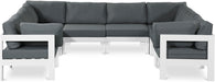 Nizuc - Outdoor Patio 8 Piece Modular Sectional With White Frame - Simple Home Plus