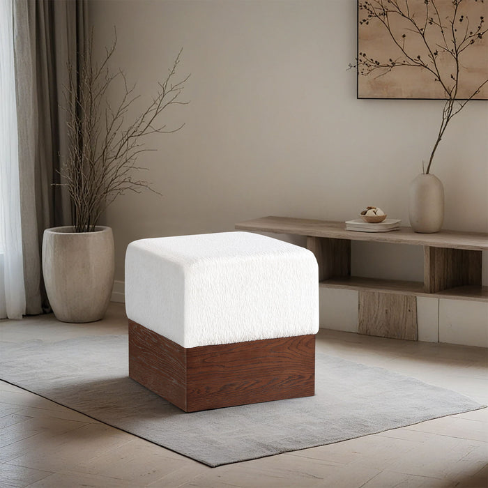 Havre - Ottoman / Stool With Brown Base - Simple Home Plus