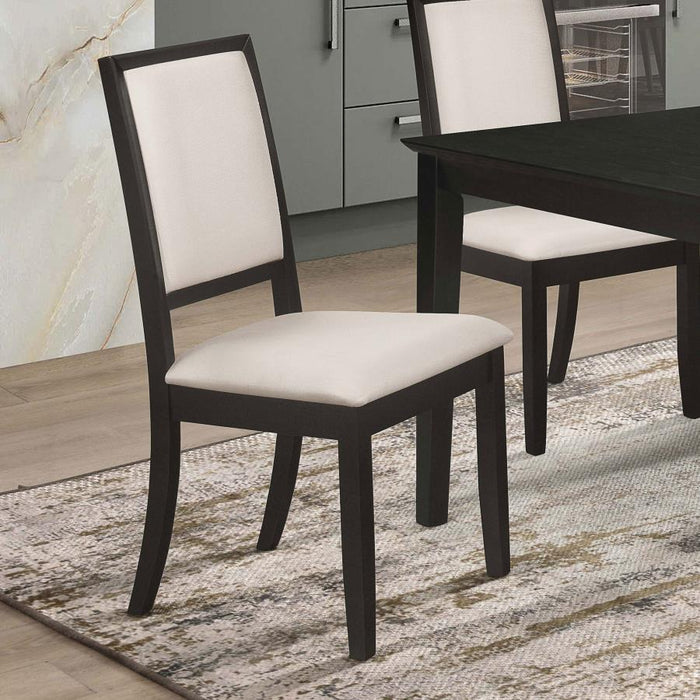 Louise - Upholstered Wood Dining Side Chairs (Set of 2) - Black - Simple Home Plus