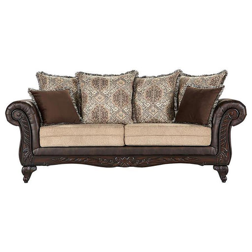 Elmbrook - Upholstered Rolled Arm Sofa - Brown - Simple Home Plus