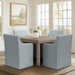 Charlotte - Skirted Dining Arm Chair With Casters - Blue - Simple Home Plus