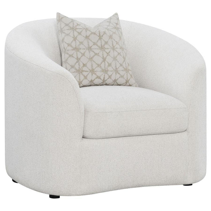 Rainn - Boucle Upholstered Sloped Arm Accent Chair - Latte - Simple Home Plus