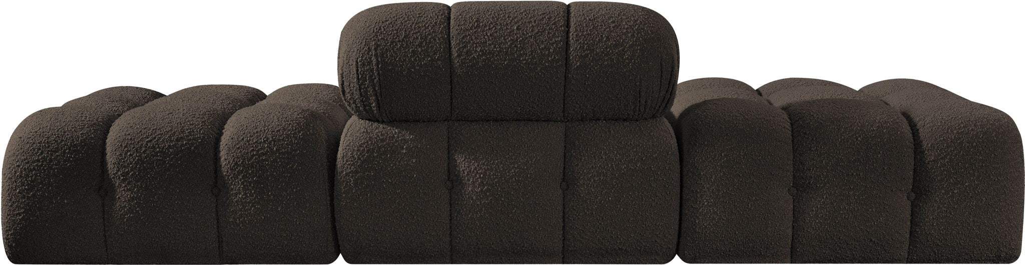 Ames - 3 Piece Boucle Upholstered Modular Sofa With 2 Backless Seats - Simple Home Plus